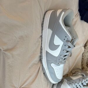 Nike White and Gray Low-Top Sneakers